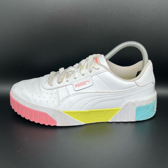 Puma White Sneakers with Pink, Yellow, and Blue Accents - Picture 6 of 10